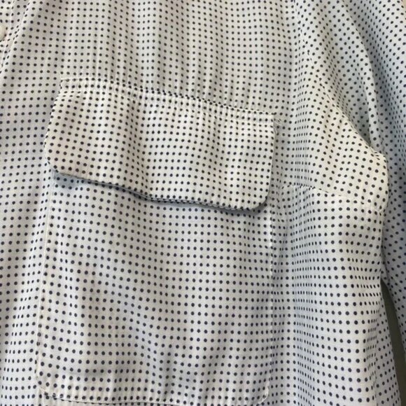 Express Black and White Pin Dot Women's Button Down Shirt - Picture 2 of 8